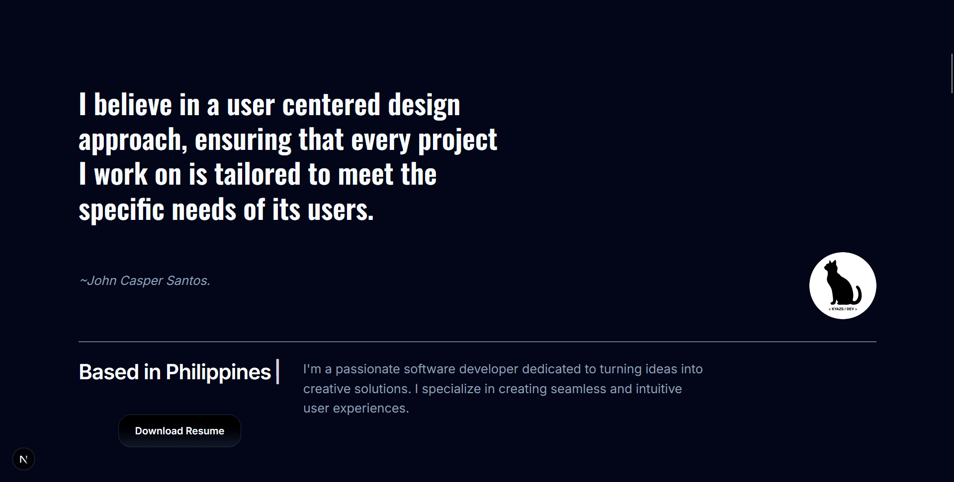 Portfolio hero and overall visual direction